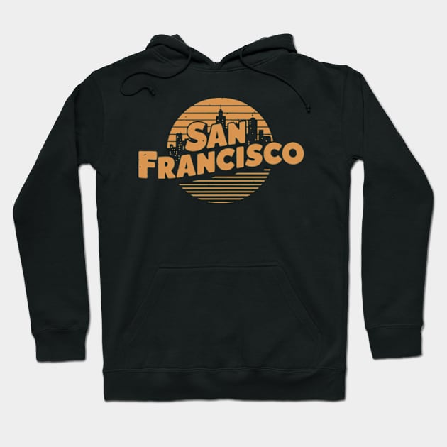 San Francisco Retro Hoodie by ravensart